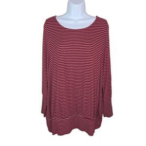 Lane Bryant Plus Size Striped Blouson Long Sleeve Top Size 20